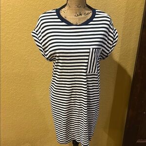 Sonoma blue/white striped shirt dress , size L, NWOT | offer in description